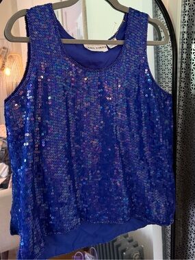 Royal Blue Sequin Tank Top